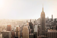 Manhattan skyline at dusk