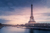The Eiffel Tower at golden hour